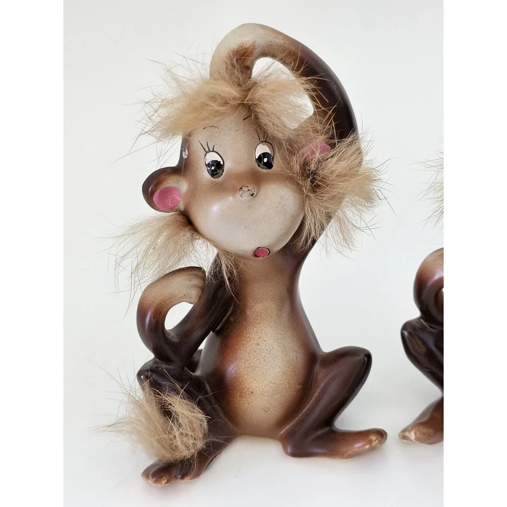Vintage Norcrest Japan Monkey Salt & Pepper Shakers‎ Anthropomorphic H561 w/Tags